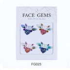Facial Jewels Stickers, Makeup Accessories, Reusable Rhinestone Gems for Face Decoration, Stage Makeup, Party Glam (Face Gems(025))