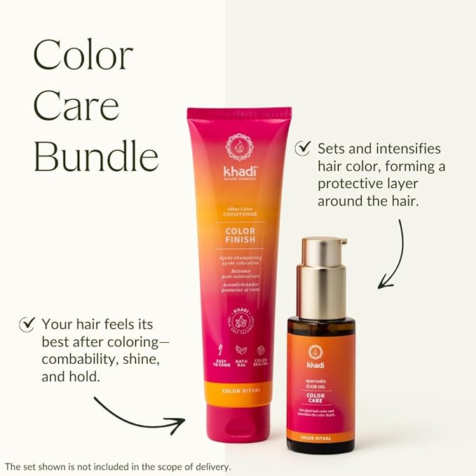 KHADI COLOR CARE Hair Oil - Hair treatment for fixing plant hair color - shine & UV protection - luminosity - 100% natural, plant-based & vegan - 1.69 fl oz