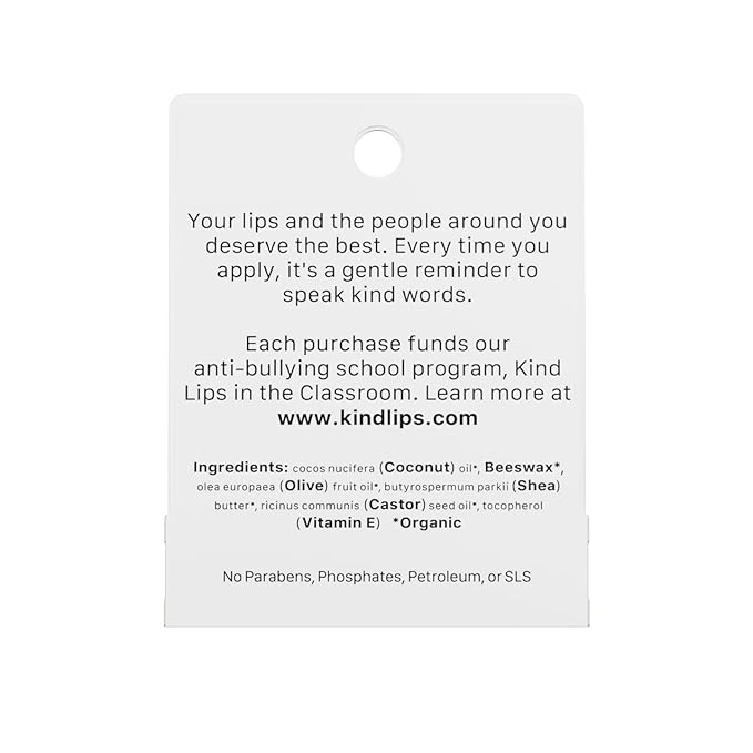 Kind Lips USDA Organic Lip Balm Unscented 3 Pack – 100% Natural, Moisturizing Lip Care with Beeswax. Hydrates & Nourishes Dry, Chapped Lips. Cruelty-Free, Eco-Friendly, and Non-Toxic. Unflavored