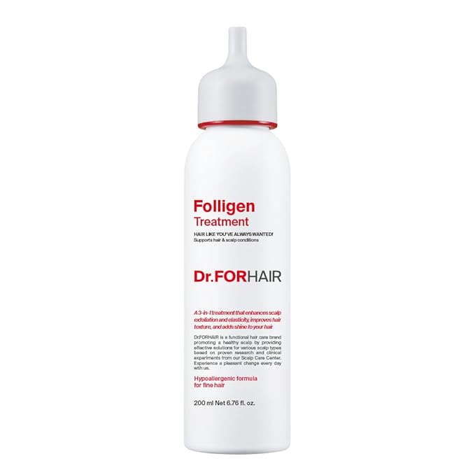 Dr.FORHAIR Folligen Treatment | Korean Hair Treatment | Scalp Treatment & Hair Mask | For Hair Thickening & Fuller Looking, 6.76 Fl Oz