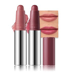 2Pcs Matte Lipstick Crayon Set for Women, Long Lasting Waterproof Velvet Lip Liner Pencil, High Pigment Creamy Lipstick, Longwear Non-Drying Lip Makeup Cruelty-free 24 Hours Original, 01#+04#