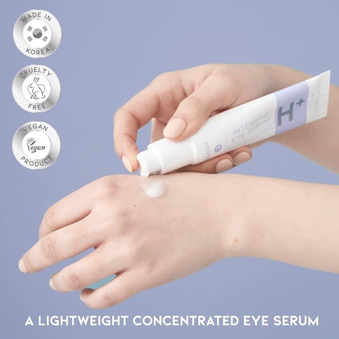 Korean Under Eye Serum for Dark Circles, Wrinkles and Puffy Eye Bags, Hydrating Firming Anti-Aging Treatment with Hyaluronic Acid Vitamin C Caffeine, Vegan Serum 30g