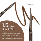 Kaely 1.5mm Skinny Gel Eyeliner Pencil,Brown Cat Eye Liner Makeup Pen,Cream Smooth Eyeliner Crayon,delineador de ojos contra el agua,Waterproof Long Lasting 16 Hour Wear,Vegan & Cruelty Free,02