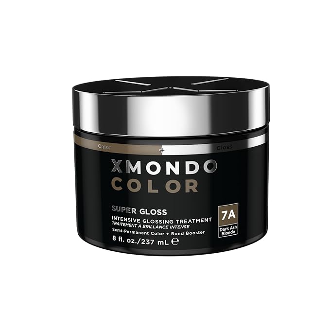 XMONDO Color Dark Ash Blonde Color Depositing Mask & Semi-Permanent Hair Dye Super Gloss Infused with Bond Boosters for Nourishment, Revitalize & Repair, Vegan Formula, 8 Fl Oz