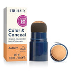 TRUHAIR Jumbo Color & Conceal Waterproof Root Touch Up Hair Color for Gray Hair Coverage - Instant Root Cover Up Hair Powder for Women & Men - Bald Spot Concealing, Hairline Filling (Auburn)