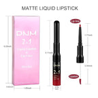 3Pcs 2 in 1 Dark Brown Ruby Deep Red Lip Liner and Liquid Lipstick Stain Makeup Set for women, Long Lasting Smudge Proof Lip Tint Matte Finish Lip Gloss for All-Day Color Hold Easy to Use, Set02
