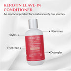 Kerotin Leave-in Conditioner - Curl and Wavy Hair - Detangler, Moisturizing and Anti-Frizz, Approved Cream with Argan Oil | Free of Sulfate and Artificial Fragrances.