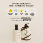 HEVEBLUE Black Yuja Bean Milk Cleanser - Sensitive Skin, Korean Skincare, Vegan, Hypoallergenic, Moisturizing, Hydrating, First Facial Cleansing, Cleansing Milk, K-Beauty, Gentle Face Wash