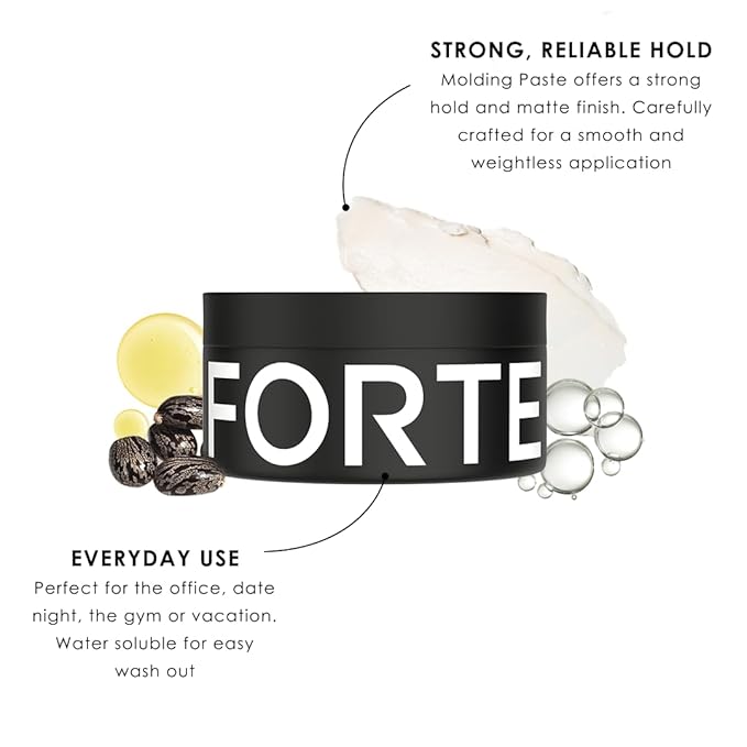 Alex Costa Molding Paste by Forte Series Low Shine Hair Paste for Men Lightweight Hair Texturizer Adds Volume and Definition Medium Flexible (75 ml)