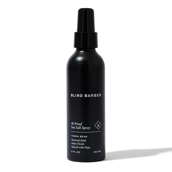 Blind Barber 40 Proof Sea Salt Spray for Men -  Salt Water Hair Spray for Volume & Texture - Water-Based Matte Finish with Light-Medium Hold - Enhances Beach Waves & Body - Tonka Bean Scent (5  Fl oz)