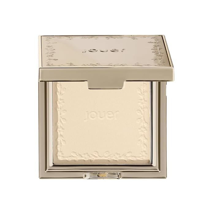 Jouer Soft Focus Hydrate + Set Powder – Talc-Free, Vegan, Lightweight Setting Powder with Hyaluronic Acid, Vitamin E & Allantoin– Universal Translucent Finish, Limited Edition Design & Gift Pink Pouch