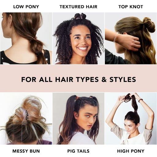 Kitsch Spiral Hair Ties for Women - Creaseless and Dent-free Coil Hair Ties | No Damage, Phone Cord Coils | Made of Flexible and Durable Plastic | Ideal Gifts for Women - 4pcs (Clear/Transparent)