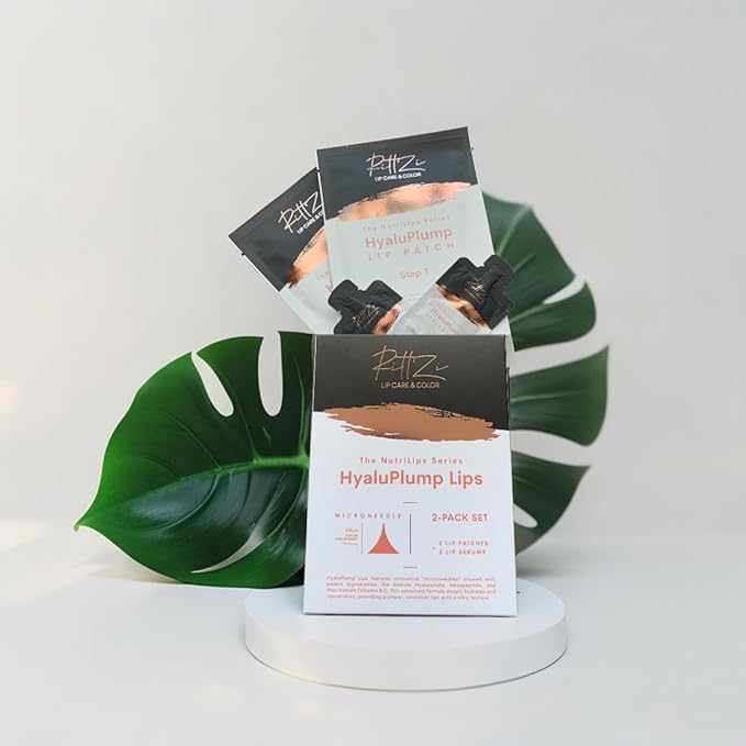 HyaluPlump Lips 2-PACK SET – Innovative Two-Step Lip Care System for Hydrated, Plump Lips Featuring Sodium Hyaluronate, Peptides, and Niacinamide