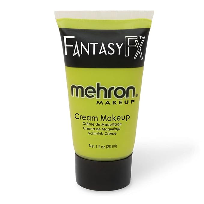 Mehron Makeup Fantasy FX Cream Makeup | Water Based | Halloween | Ogre Green Face & Body Paint For Adults 1 fl oz (30ml) (OGRE GREEN)
