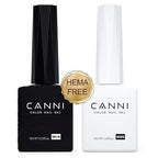 CANNI 2Pcs Hema-Free Black White Gel Nail Polish Set- Black and White Gel Polish Kit, Soak Off LED Nail Gel Manicure Kit DIY at Home Salon Gifts for Women Girls