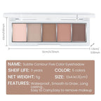Matte Nude Eyeshadow Palette – 5-Color Neutral Peach Brown & Taupe Eye Shadow, High Pigment Blendable Long-Lasting Soft Nude Makeup Palette for Daily Natural Looks, Mature Eyes, Blue Green Brown Eyes