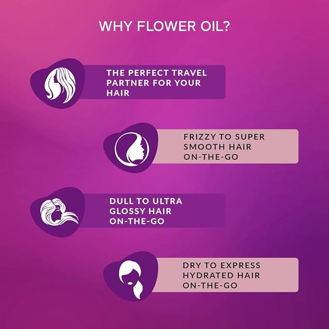 Herbishh Essential Flower Hair Oil - Organic Formula for Dry, Damaged Hair - Premium Natural Quality with 24hr Lasting Fragrance