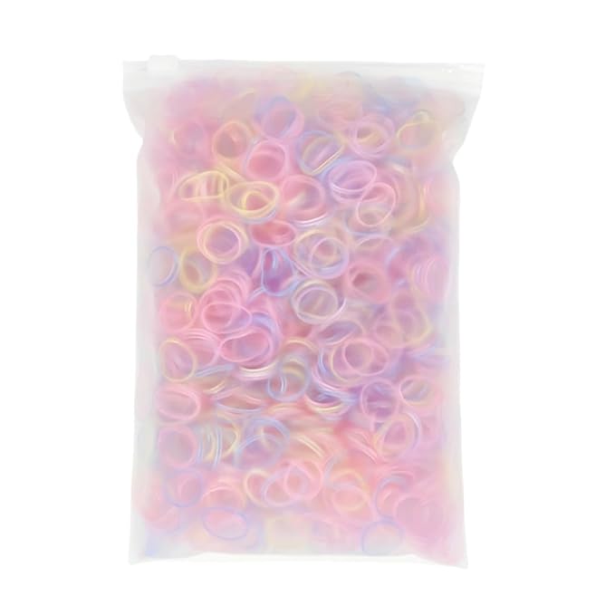 3200 Pcs Elastic Rubber Bands Small Hair Ties Hair Rubber Mini Hair Bands Hair Elastics Tiny Soft Holder Ponytails for Girls (Transparent Multicolor)
