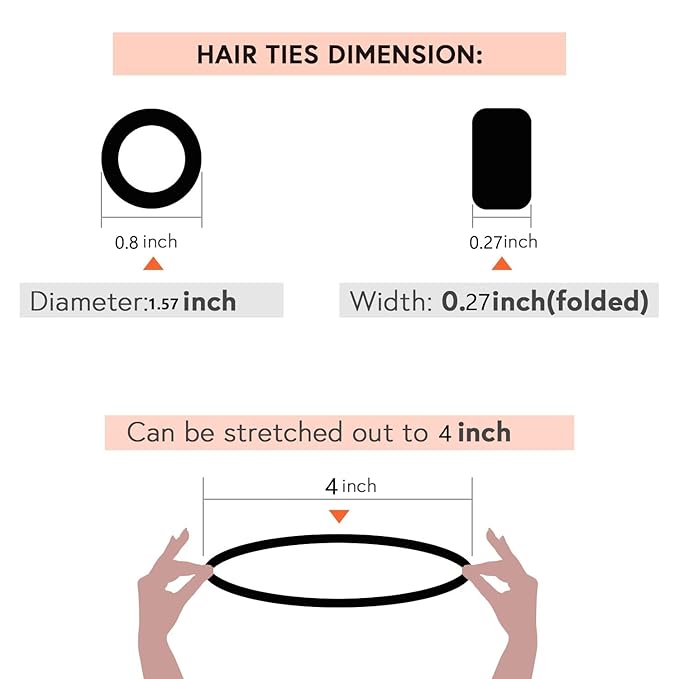 Mini Small Hair Ties All Hair Types Seamless Hair Ponies Elastics Ponytail Holders Hair Scrunchies Hair Accessories Baby Girls Kid Children 200 pcs