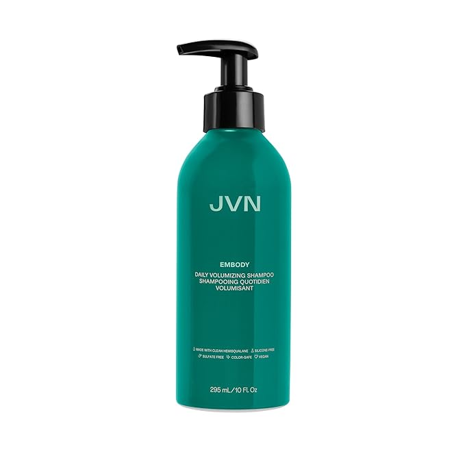 JVN Embody Volumizing Shampoo, 10 Fl Oz, Color Safe Clarifying Shampoo for Build up, Adds Fullness, Moisture and Restores Shine, Hair Care for Women and Men, Non-Toxic, Silicone and Sulfate Free