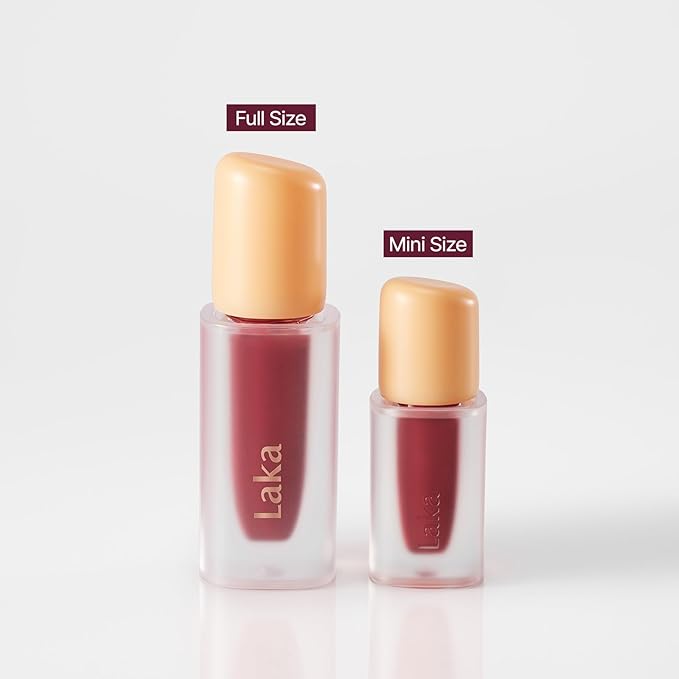 Laka Fruity Glam Lip Tint Mini, 1.9g/0.07oz, Glowing Lip Stain with Wide Color Spectrum, Hydrating & Lightweight Texture, Long-Lasting Bold Stain, Non-Sticky, Vegan, K-Beauty (#124 Maro)