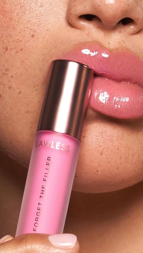 Lawless Forget the Filler Lip Plumping Line Smoothing Gloss - Daisy Pink - Premium Volumizing Lip Gloss with Natural Ingredients Designed to Plump, Firm, and Hydrate Lips 0.11 oz