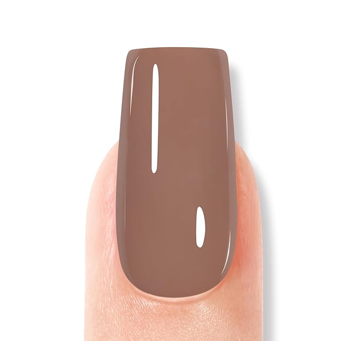 AILLSA Caramel Brown Gel Nail Polish Coffee Dark Nude Polish Fall Winter Color Jelly Gels Nail Polish Natural Sepia Long Lasting Soak Off U V Gel Nail Salon DIY Holiday Gifts for Women 0.51 Fl Oz/GF06