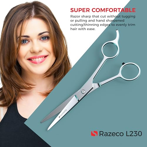 Suvorna 6.5" Professional Hair Cutting Scissors – Stainless Steel Haircut Scissors for Hair Trimming & Grooming - Hair Scissors Professional for Barbers & Homeuse - Hair Shears for Women & Men