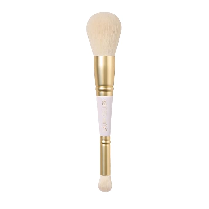 LAURA GELLER NEW YORK Limited-Edition Dual-Ended Cheek + Eyeshadow Brush, Travel-Friendly 2-in-1 Tool