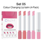 evpct 4 pk Mini Cigarette Color Changing Change Lipstick Sets PH Lip Balm Kit,DNM Litte Smoke Tube Red Lipstick Moisturizing Lip Stain Long Lasting Waterproof for Women labiales matte larga (A-Set05)