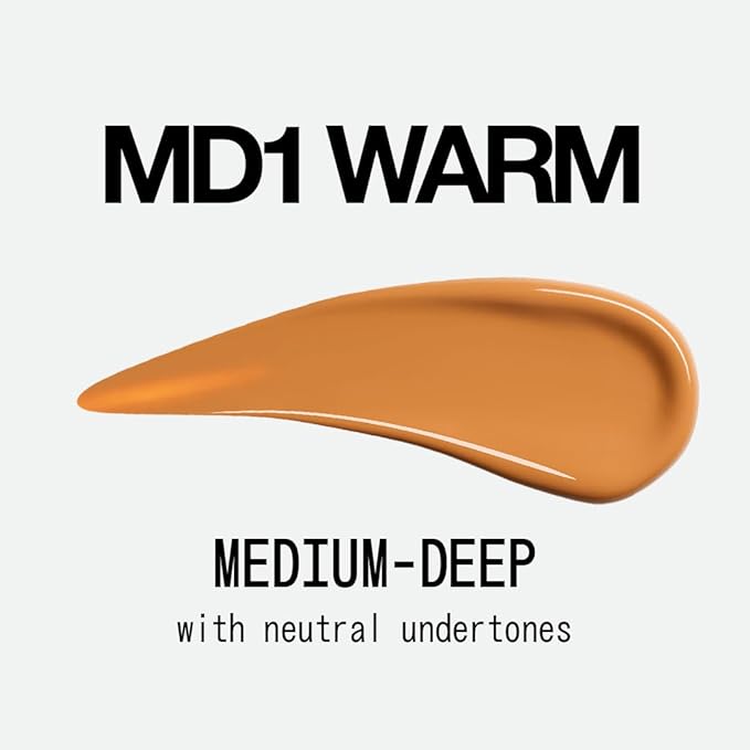 about-face THE PERFORMER Skin-Focused Foundation MD1Warm – Medium Coverage, Long-Wear, Breathable & Buildable Base – Clean, Vegan, Hydrating Formula with Blue Agave & Chlorella – 1.08oz