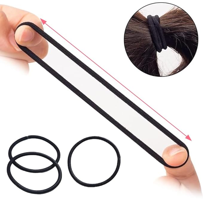 120 Pieces Black Hair Ties for Thick and Curly Hair Ponytail Holders Hair Elastic Band for Women or Men(4mm)