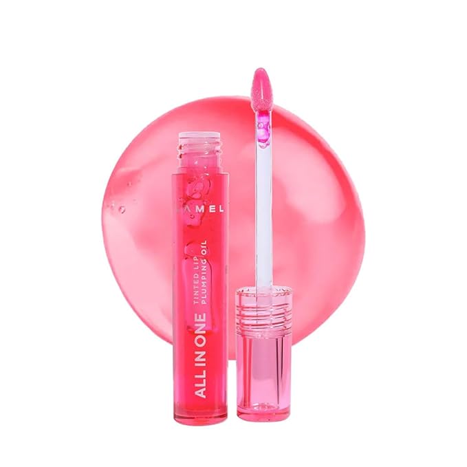 Lamel All-in-One Lip Tinted Plumping Oil - Universal Color & Moisture, Soft Balm for Day & Night Use, Lip Mask&Lip Gloss - Long-Lasting & Scented, Watermelon 403-3ml/0.1fl.oz