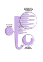 XO Curls Shower detangling hair comb, Wide tooth comb, Comb with hook for easy hanging in shower, Gentle on Scalp, Hair comb for with curly & wavy hair (Lavender)