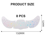 8Pcs Face Makeup Patches, Glitter Freckles Face Tattoo for Teenagers & Young Women, Sparkle Freckles Makeup Patches, Waterproof Face Glitter Freckles for Christmas (8PcsB Holographic Multicolor)