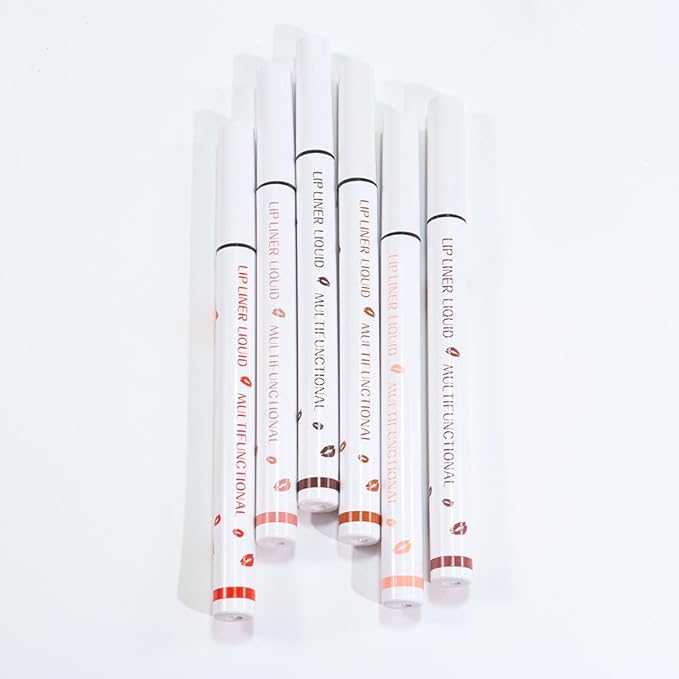 Longwear Liquid Lip Liner Stain Marker Pen Long Lasting Waterproof, Dark Red Brown Lips Marker Stain Matte Semi Permanent 24 Hour Lip Liner and Lipstick Combo, Color Stay Lipliner Stains peel off 11