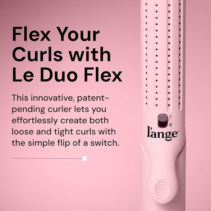 L'ANGE HAIR Le Duo Flex 360° Airflow Titanium Styler | Curling Iron with Adjustable Settings Creates Waves | Air Flow Styler Enhances Volume Locks | Dual Voltage Tool for All Hair Types (Blush)