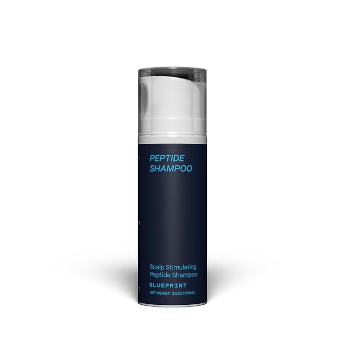 Blueprint Bryan Johnson Peptide Shampoo – 8-Peptide Scalp Treatment with VEGF, Caffeine, Menthol & Arginine – Fragrance-Free & Gentle Formula for Fuller-Looking, Stronger Hair (3.5oz)