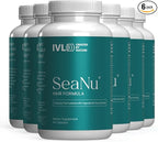 IVL - SeaNu Hair Vitamins Supplements - Hair Strength, Strand Thickness, Hair Growth - with Biotin, Vitamin B3, Zinc, Saw Palmetto Berry Extract, Green Lipped Mussel - (6 Pack)