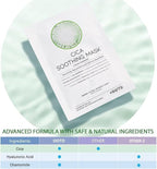 #OOTD Cica Calming Mask for Face Sensitive Irritated Skin, Soothing, Moisturizing, Korean Anti Aging Face Mask, Eve Vegan, Chamomile, Hyaluronic Acid 10EA