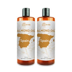 Sweet Almond Oil (16 oz) - for Skin and Hair - Carrier Oil for Essential Oils Mixing - From EIR Oils' Farm in Mallorca, Spain - 2 Packs