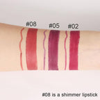 evpct 1Pcs Mauve Red Metallic Lip Liner and Lipstick Set Kit for Women Lips Kit with Lip Liner Lip Stains Long Lasting Waterproof 24 Hour Lipstick and Lip Liners Combo Lipliners Pencil Set 08#