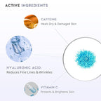 Korean Under Eye Serum for Dark Circles, Wrinkles and Puffy Eye Bags, Hydrating Firming Anti-Aging Treatment with Hyaluronic Acid Vitamin C Caffeine, Vegan Serum 30g