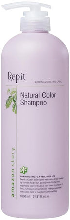Repit Natural Ion Therapy Color Shampoo 33.81 fl oz Contains Sacha Inchi, Omega 3.6.9 for Color Processed Hair, Frizz Control, Smooth and Sleek - Sulfate, Paraben, Cruelty Free | RepitUSA