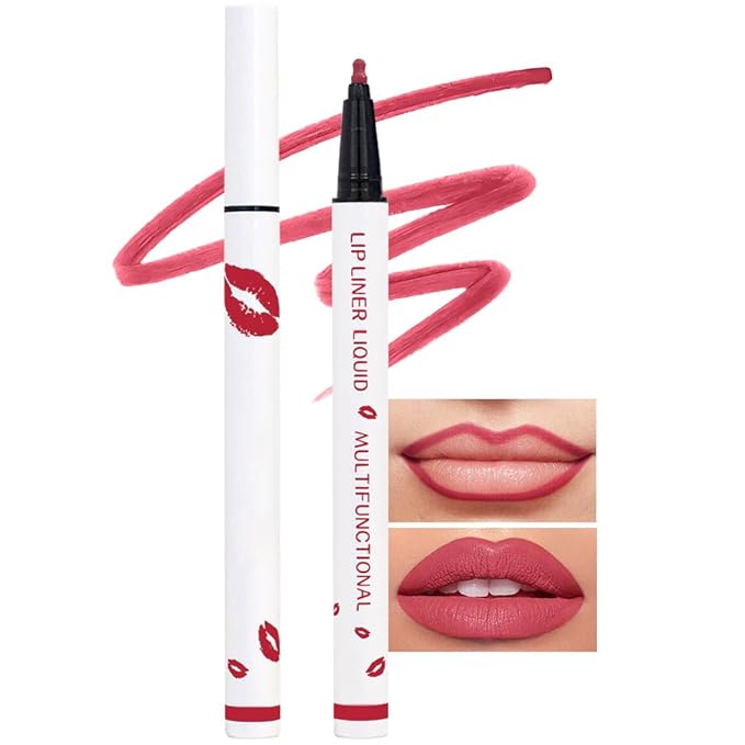 Kaely Rose Pink Longwear Liquid Lip Liner Waterproof, 24 Hour Long Lasting Lip Liner Stain Marker Pen, 2-in-1 Matte Semi Permanent Lipliner & Lipstick, Vegan & Cruelty-Free, 04