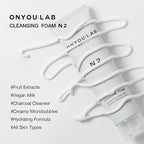 ONYOU LAB N.2 Cleansing Foam | Deep & Hydrating Formula | Fruit Extracts | Vegan Milk | Charcoal Capsule | Creamy Microbubbles | All Skin Types | Korean Skincare (NET 5.07 FL. OZ. / 150 ML)