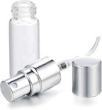 20Pcs 3ml Empty Clear Glass Mist Spray Bottle Refillable Mini Perfume Atomizer Travel Sample Bottle with Silver Aluminized Nozzle Makeup Container for Perfume (3ml Silver Caps)