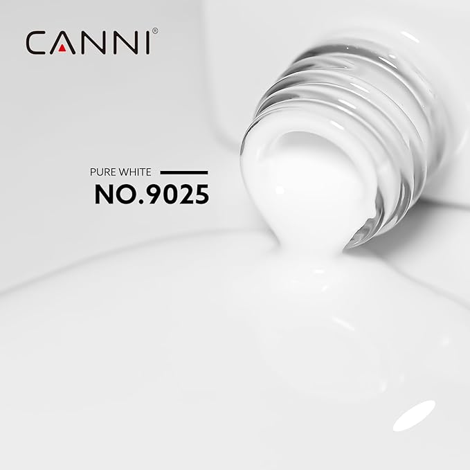 CANNI 2Pcs Hema-Free White Gel Nail Polish Set- White Gel Polish Kit, Soak Off LED Nail Gel Manicure Kit DIY at Home Salon Gifts for Women Girls