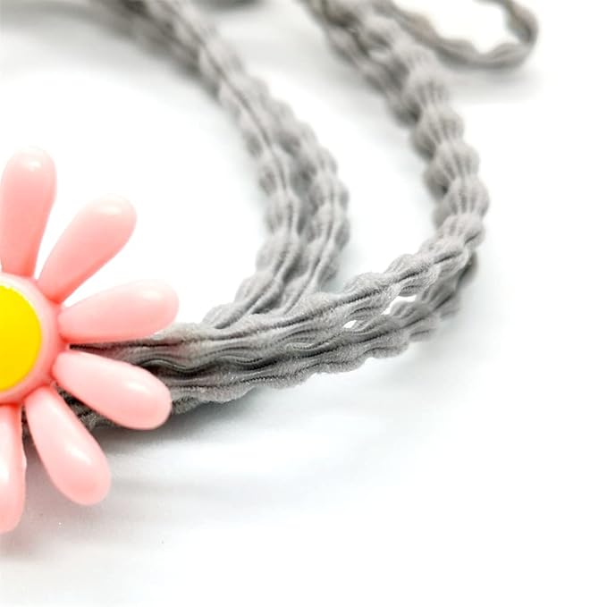 5pairs/Lot Sweet Hair Band Girl Hair Ties Hair Accessoires Small Sun Flower Design Rubber Band Perfect for Hair Style (Gray Tie)