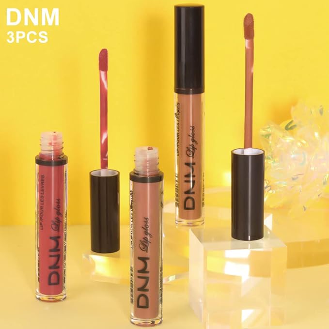 evpct 3Pcs Nude Brown Rose Pink Dark Matte Liquid Lipstick Makeup Sets for Dark Skin Black Women, Permanent Lip Stain Set Long Lasting Lipstick 24 Hours Waterproof labiales mate 24 horas originales 09